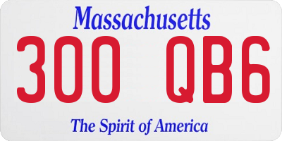 MA license plate 300QB6