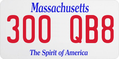 MA license plate 300QB8