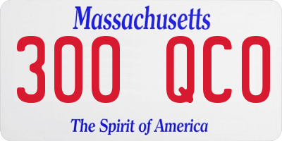 MA license plate 300QC0