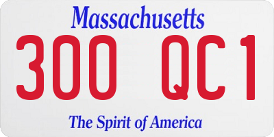 MA license plate 300QC1