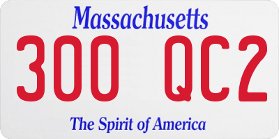 MA license plate 300QC2