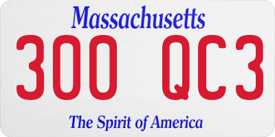 MA license plate 300QC3