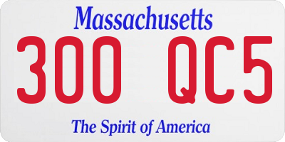 MA license plate 300QC5