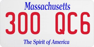 MA license plate 300QC6