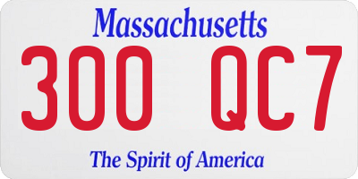 MA license plate 300QC7