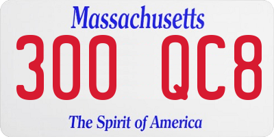 MA license plate 300QC8