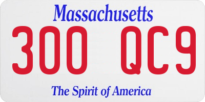 MA license plate 300QC9