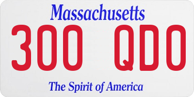 MA license plate 300QD0