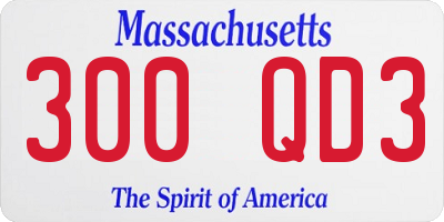 MA license plate 300QD3