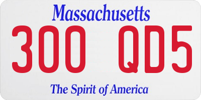 MA license plate 300QD5