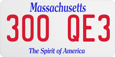MA license plate 300QE3