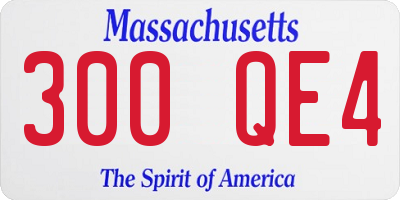 MA license plate 300QE4