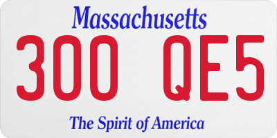 MA license plate 300QE5
