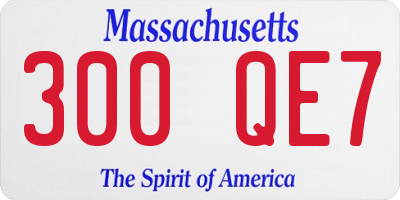 MA license plate 300QE7