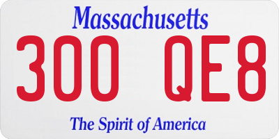MA license plate 300QE8