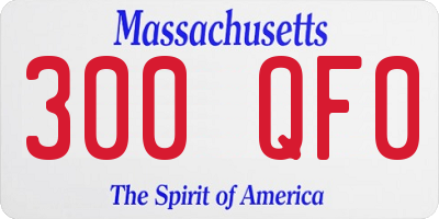 MA license plate 300QF0