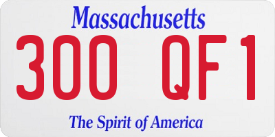 MA license plate 300QF1