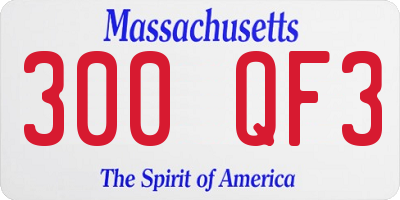 MA license plate 300QF3