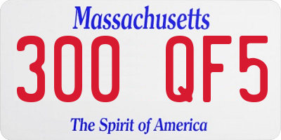 MA license plate 300QF5