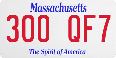 MA license plate 300QF7