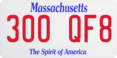 MA license plate 300QF8