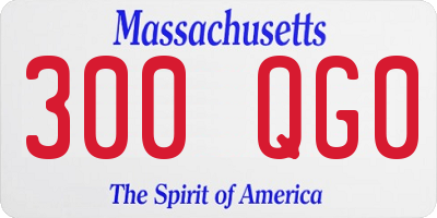MA license plate 300QG0