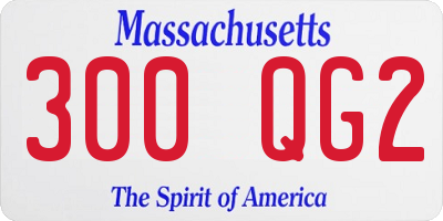 MA license plate 300QG2