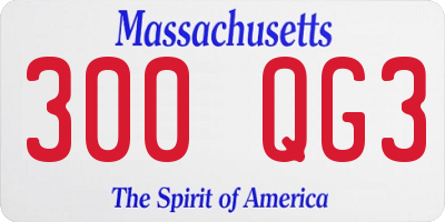 MA license plate 300QG3