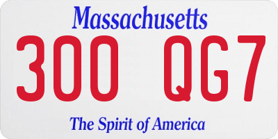 MA license plate 300QG7