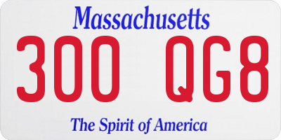 MA license plate 300QG8
