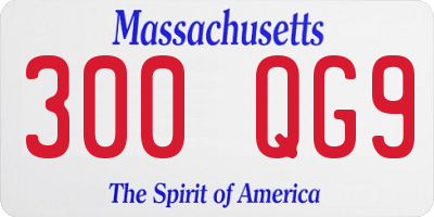 MA license plate 300QG9