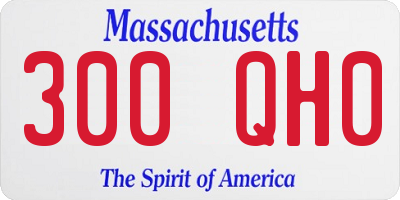 MA license plate 300QH0
