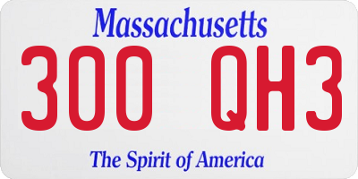 MA license plate 300QH3