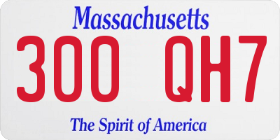 MA license plate 300QH7