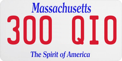 MA license plate 300QI0