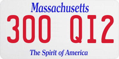 MA license plate 300QI2
