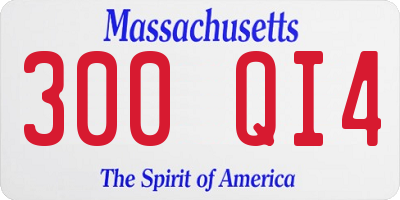 MA license plate 300QI4