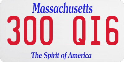 MA license plate 300QI6