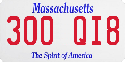 MA license plate 300QI8