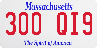 MA license plate 300QI9
