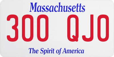 MA license plate 300QJ0
