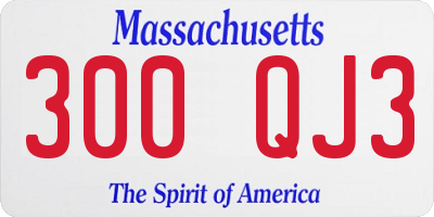 MA license plate 300QJ3