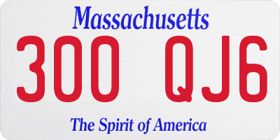 MA license plate 300QJ6
