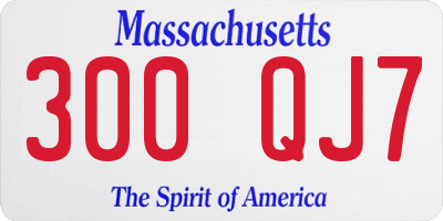 MA license plate 300QJ7