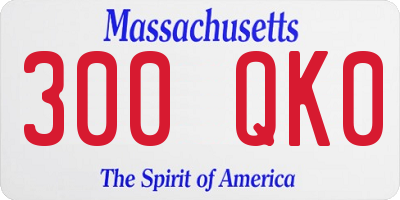 MA license plate 300QK0