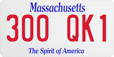 MA license plate 300QK1