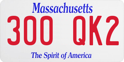 MA license plate 300QK2