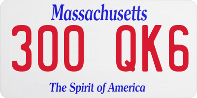 MA license plate 300QK6
