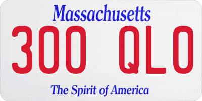MA license plate 300QL0