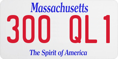 MA license plate 300QL1